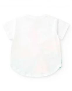 Conjunto para niña con camiseta blanca de colibrí y leggings ciclistas rosas
