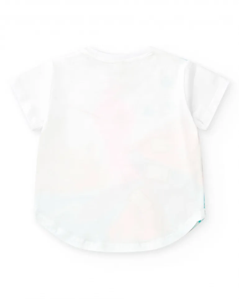 Conjunto para niña con camiseta blanca de colibrí y leggings ciclistas rosas