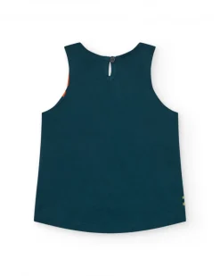 Conjunto para niña con camiseta de tirantes y leggings ciclistas