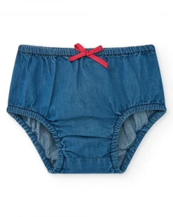Conjunto para niña con camiseta blanca de medusa y falda denim de volantes