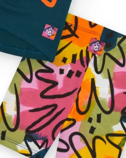 Conjunto para niña con camiseta de tirantes y leggings ciclistas