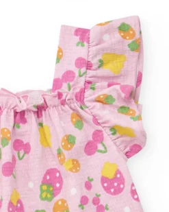 Conjunto para niña con camiseta de punto sin mangas estampada