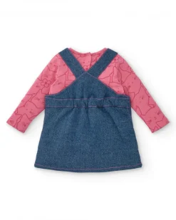 Conjunto para niña en denim y rosa con estampado de gatitos colección Lovely Kittens