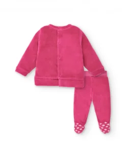Conjunto para niña en fucsia con aplique de conejito colección Glitter Tales