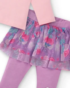 Conjunto para niña en rosa con falda de tul colección Glitter Tales