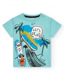 Conjunto para niño con camiseta azul y short negro