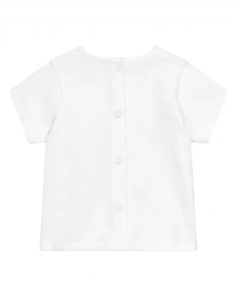 Conjunto para niño con camiseta blanca de elefante, chaqueta azul con capucha y pantalón largo azul