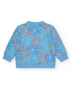 Conjunto para niño con camiseta blanca de elefante, chaqueta azul con capucha y pantalón largo azul