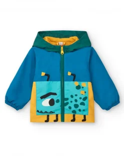 Cortavientos niño en azul con detalles en contraste Happy Garden