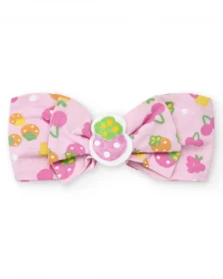 Diadema de punto para niña color lila con lazo
