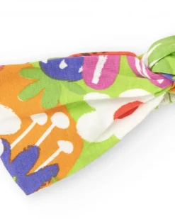 Diadema de punto para niña con estampado tropical