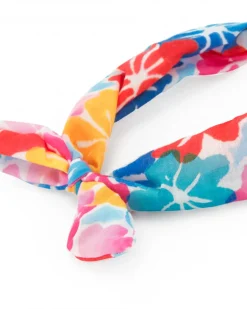 Diadema para niña con estampado floral y nudo