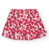 Falda para niña en rojo con corazones estampados y frases decorativas