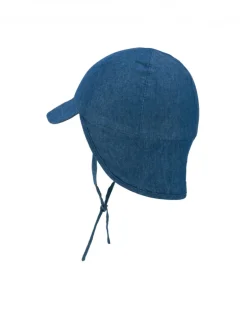 Gorro para niño con estampado de peces en rojo y azul