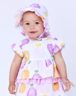 Gorro plano para niña color blanco