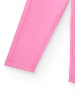 Jegging para niña en rosa con bolsillos decorativos