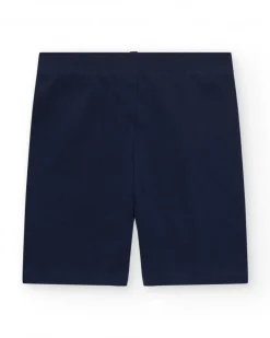 Legging corto para niña en azul marino con cintura elástica