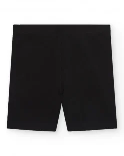 Legging corto para niña en negro con cintura elástica
