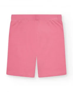 Legging corto para niña en rosa con cintura elástica