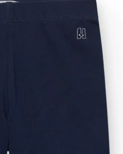 Legging corto para niña en azul marino con cintura elástica