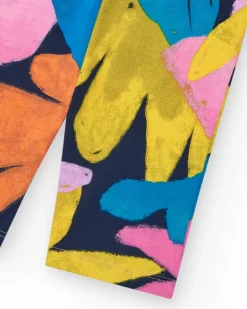 Legging para niña estampado floral y cintura elástica