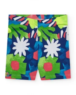 Leggings ciclista para niña con estampado multicolor