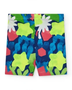 Leggings ciclista para niña con estampado multicolor