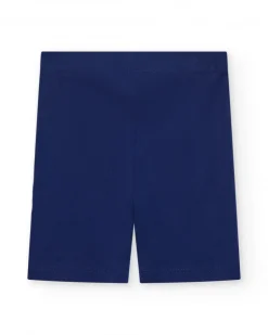 Leggings ciclista para niña en azul marino con estrellas