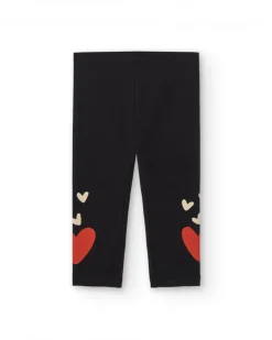 Leggings niña en negro con estampado de corazones colección Cartoon Calling
