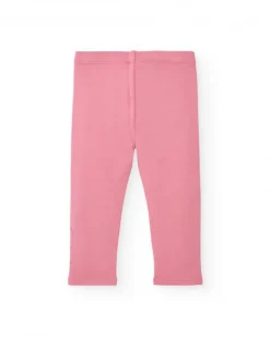 Leggings rosa con estampado de pajarito para niña de la colección Freezy