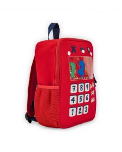 Mochila niño en rojo con diseño de calculadora colección Big Brains