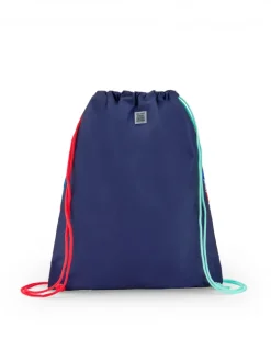 Mochila para niño en azul con estampado de cocodrilo surfeando