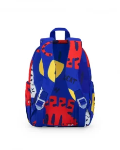 Mochila para niño en azul con estampado y asas ajustables