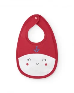 Pack de dos baberos marinos para niño, uno blanco con medusa y otro rojo con carita