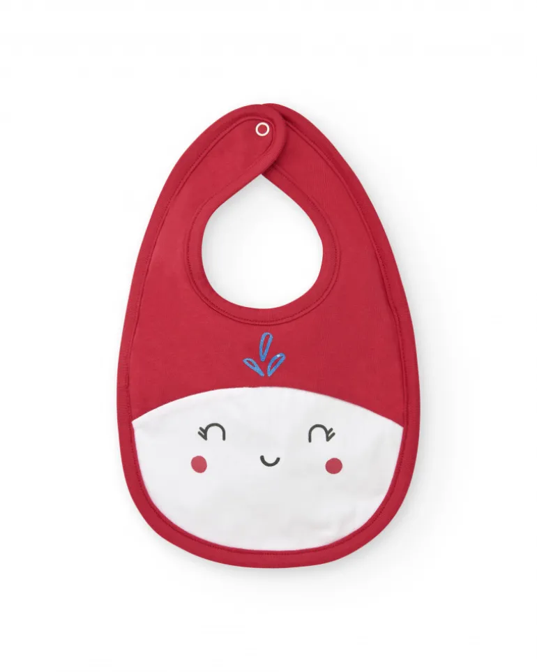 Pack de dos baberos marinos para niño, uno blanco con medusa y otro rojo con carita