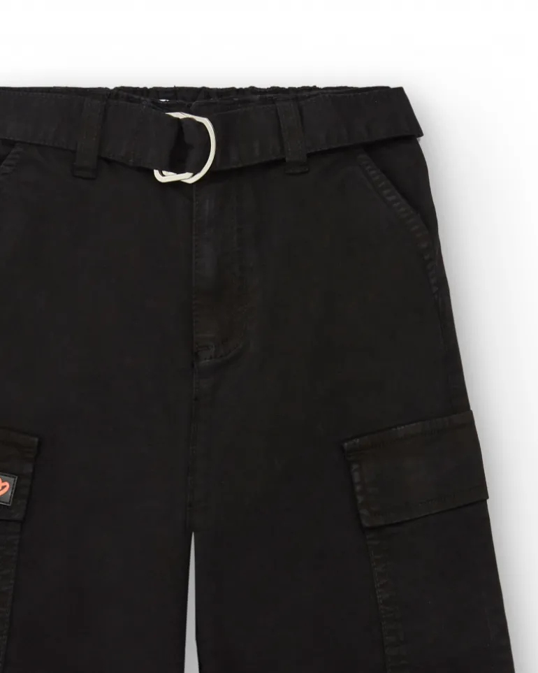 Pantalón cargo en negro con cinturón colección Rebel Dreamers