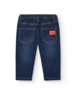 Pantalón denim niño con detalles bordados colección Big Brains