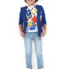Pantalón denim niño en azul claro con estampado gráfico colección Amazing