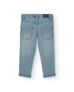 Pantalón denim niño en azul claro con estampado gráfico colección Amazing