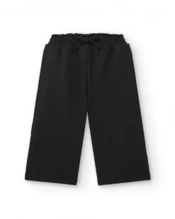 Pantalón felpa para niña en negro con detalle de corazón colección Cartoon Calling