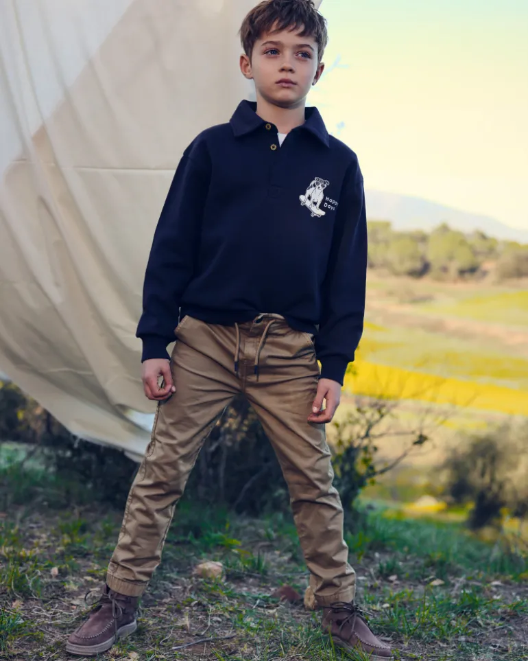 Pantalón jogger caqui para niño colección Pet Friendly Town
