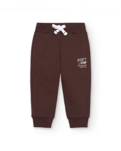 Pantalón jogger para niño en marrón con estampado gráfico colección Super Natural