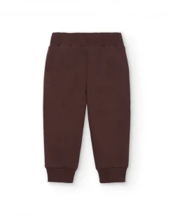 Pantalón jogger para niño en marrón con estampado gráfico colección Super Natural