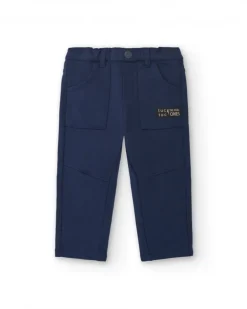 Pantalón niño en azul marino con bolsillos cargo colección Big Brains