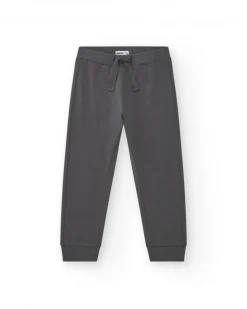 Pantalón para niño en gris con cintura elástica y cordón de ajuste