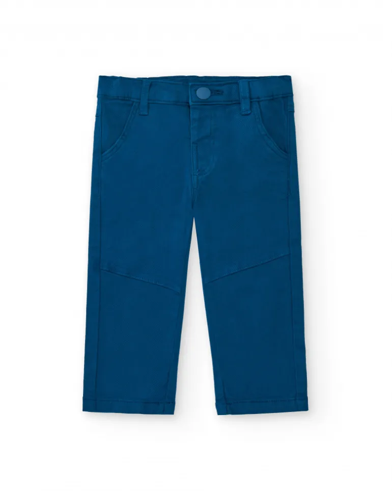 Pantalones niño en azul con bolsillos colección Big Brains