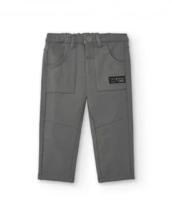 Pantalones para niño en color gris con detalle de bolsillo colección Cyber Dino