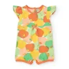 Pelele de punto para niña con estampado de frutas y volantes