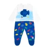 Pelele de punto para niño color azul y estampado de peces