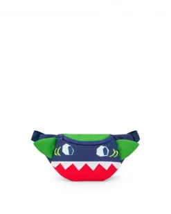 Riñonera para niño en azul marino con detalles en verde y rojo